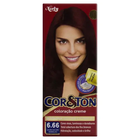 Kit Coloração Creme 6.66 Vermelho Carmim Niely Cor&Ton Poderosas de Vermelho