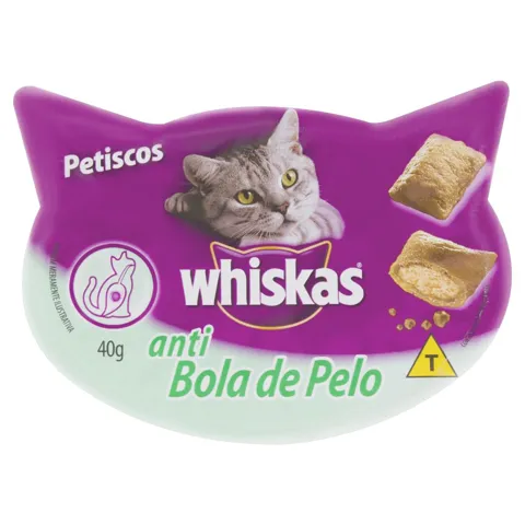 Petisco para Gatos Adultos Whiskas Anti Bola de Pelo Pote 40g