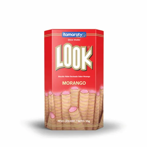 Biscoito Wafer Look Morango 55g