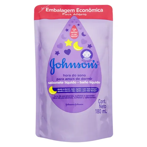 Sabonete Líquido Johnson's Hora do Sono Sachê 180ml Refil Embalagem Econômica
