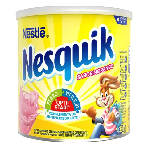 Pó para Preparo de Bebida Morango Nestlé Nesquik Lata 380g