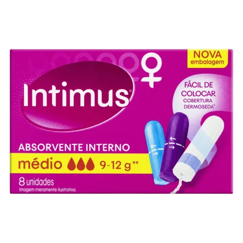 Absorvente Interno Médio Intimus Caixa 8 Unidades