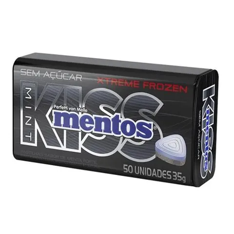 Pastilha MENTOS Kiss Menta Forte Lata 35g