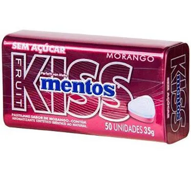 Pastilha Mentos Kiss Morango 35g