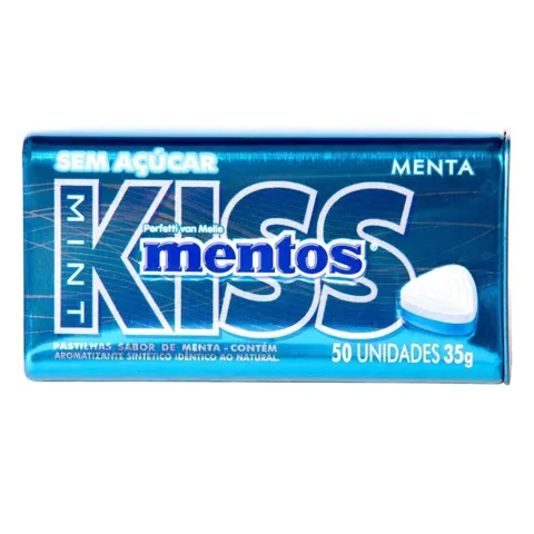 Pastilha Mentos Kiss Menta Sem Açúcar 35G