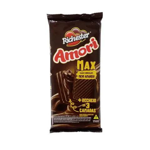 Wafer Amori Max Choc Amargo 87G