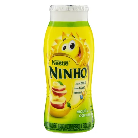 Iogurte Parcialmente Desnatado Maçã e Banana Nestlé Ninho Frasco 170g