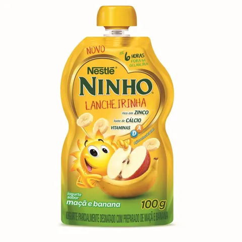 Iogurte Parcialmente Desnatado Maçã e Banana Nestlé Ninho Lancheirinha Squeeze 100g