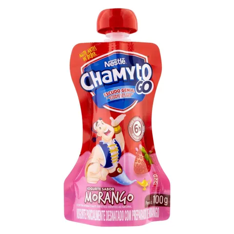 Iogurte Parcialmente Desnatado Morango Nestlé Chamyto Go Squeeze 100g