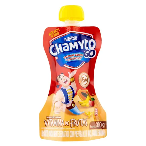 Iogurte Parcialmente Desnatado Vitamina de Frutas Nestlé Chamyto Go Squeeze 100g