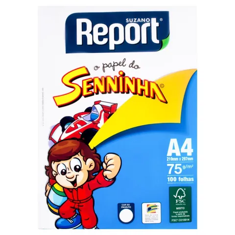 Papel Sulfite Branco Senninha Suzano Report A4 100 Folhas