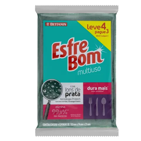 Esponja Multiuso Esfrebom Leve 4 Pague 3 Unidades