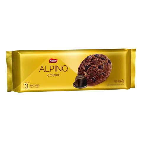 Biscoito Cookie Alpino Nestlé Pacote 60g