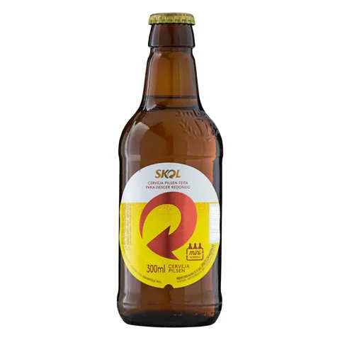 Cerveja Pilsen Skol Garrafa 300ml