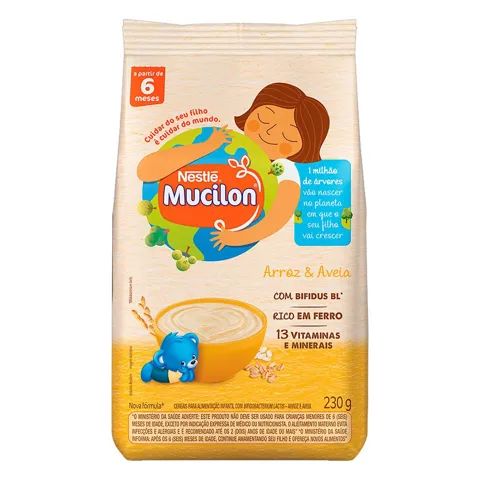 Cereal Infantil Arroz & Aveia Nestlé Mucilon Pacote 180G