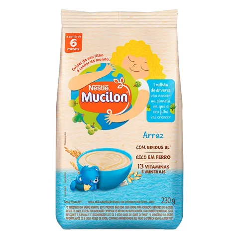 Cereal Infantil Arroz Nestlé Mucilon Pacote 180g