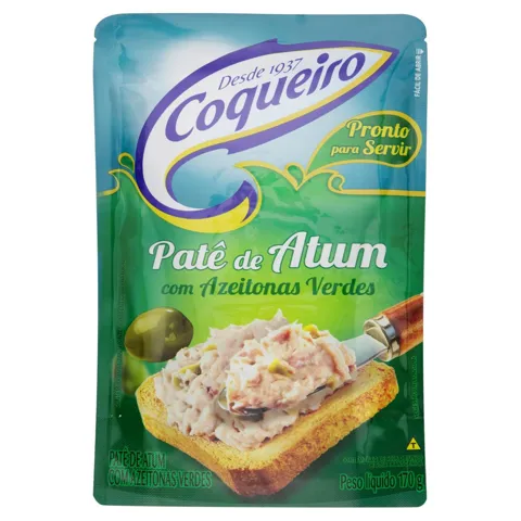 Patê de Atum com Azeitonas Verdes Coqueiro Sachê 170g