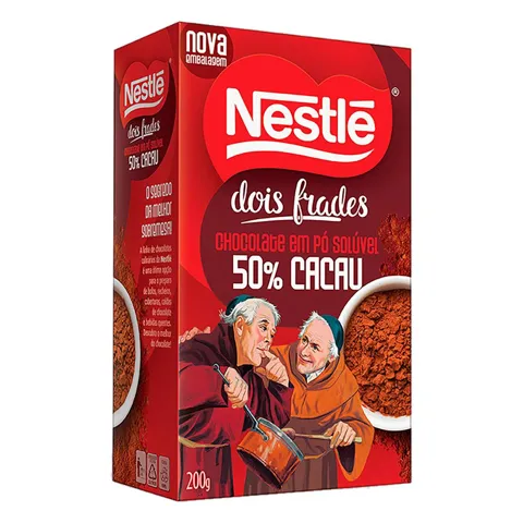 Chocolate em Pó Solúvel 50% Cacau Nestlé Dois Frades Caixa 200g