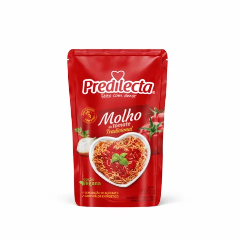 Molho de Tomate Tradicional Predilecta Sachê 300g