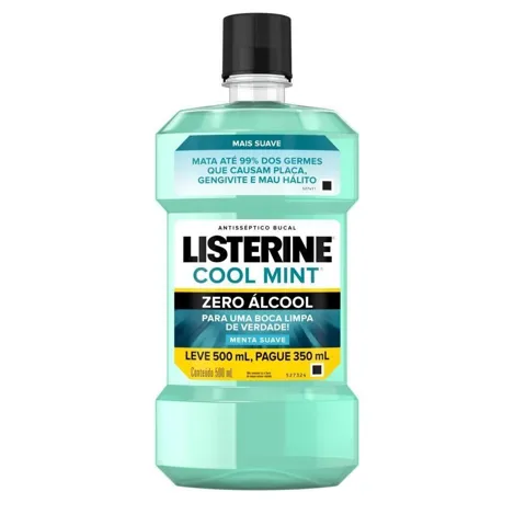 Enxaguante Bucal Antisséptico Lv500 Pg350Ml Listerine Zero Tradicional