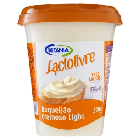 Requeijão Cremoso Light Zero Lactose Betânia Lactolivre Copo 200g