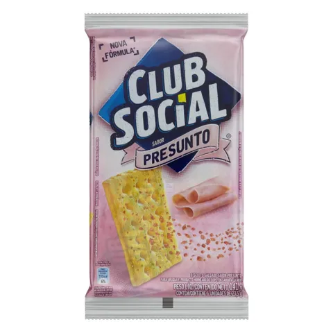 Pack Biscoito Presunto Club Social Pacote 141g 6 Unidades