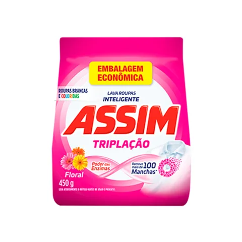 Sabão Pó Assim 400g Triplação Floral Sachê