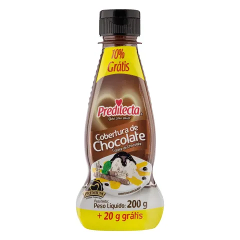 Cobertura para Sorvete Chocolate Predilecta Premium Squeeze 200g Grátis 10%