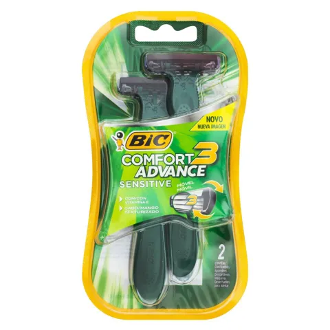 Aparelho Descartável para Barbear Bic Comfort 3 Advance Sensitive 2 Unidades