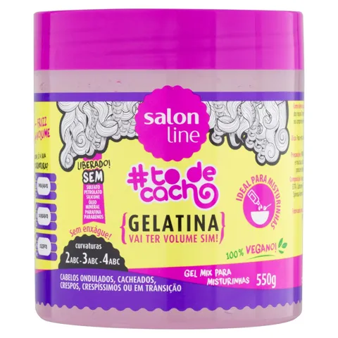 Gelatina Salon Line To de Cacho Vai Ter Volume Sim Pote 550g