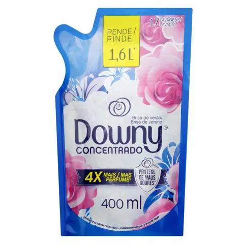 Amaciante de Roupa Concentrado Brisa de Verão Downy Sachê 400ml Refil
