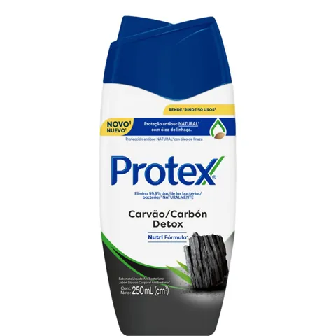Sabonete Líquido Antibacteriano Protex Carvão Detox Frasco 250ml