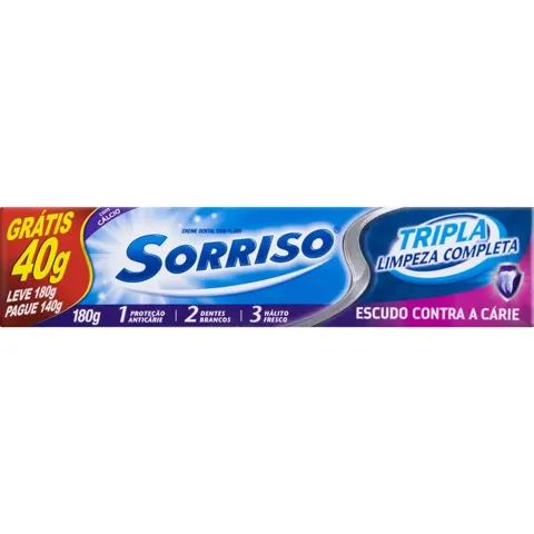 Creme Dental Sorriso Tripla Ação 180G