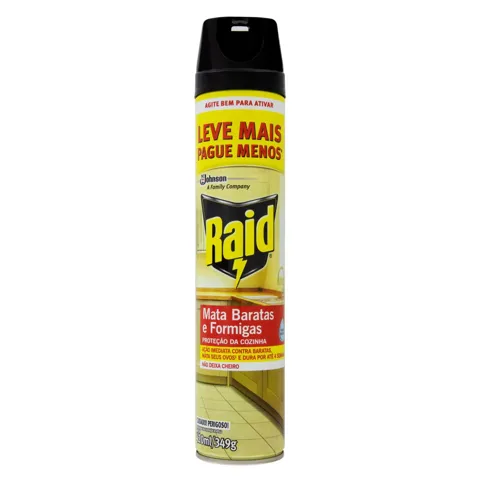 Inseticida Aerossol Mata Baratas e Formigas Base Água Raid Frasco 420ml Leve Mais Pague Menos