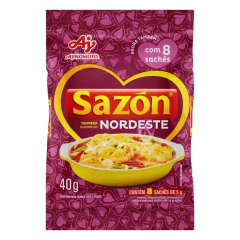 Tempero Sabores do Nordeste Sazón Pacote 40g 8 Unidades