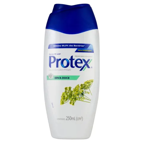 Sabonete Líquido Antibacteriano Erva-Doce Protex Frasco 250ml