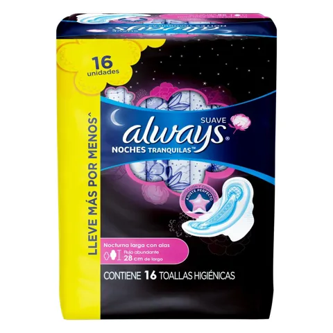 Absorvente com Abas Suave Always Noites Tranquilas Pacote 16 Unidades Leve Mais Pague Menos
