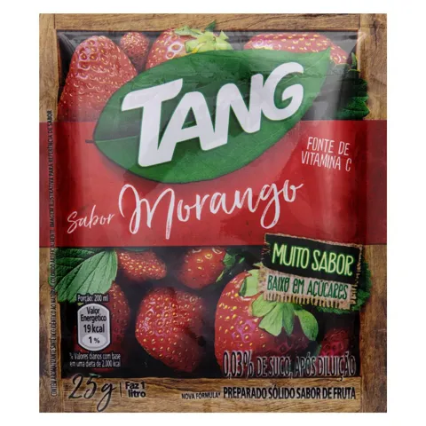Refresco em Pó Morango Tang Pacote 25g