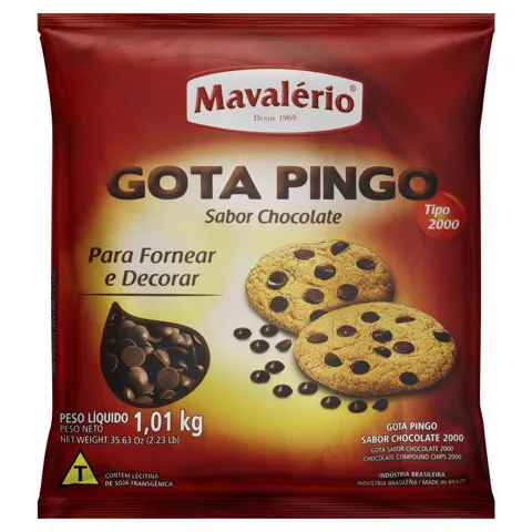 Chocolate em Gotas Mavalério Pacote 1,01kg