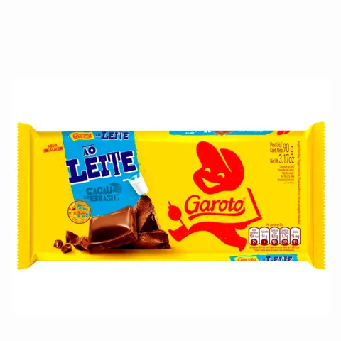 Barra Choc Garoto Leite 90G