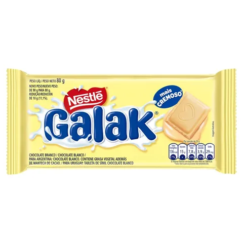 Chocolate Branco Galak Pacote 80g