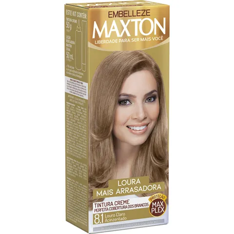 Kit Tintura Cabelo Maxton Louro 8.1