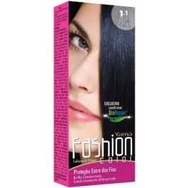 Coloração YAMÁ Fashion Color 1.1 Preto Azulado Kit