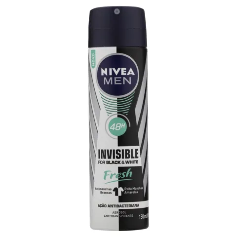Antitranspirante Aerossol Nivea Men Invisible for Black & White Fresh 150ml