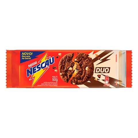 Biscoito Cookie Nescau Duo Nestlé Pacote 60g