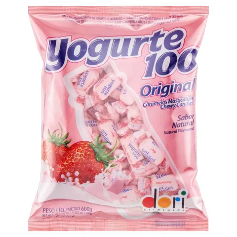 Bala Iogurte de Morango Original Yogurte100 Pacote 600g