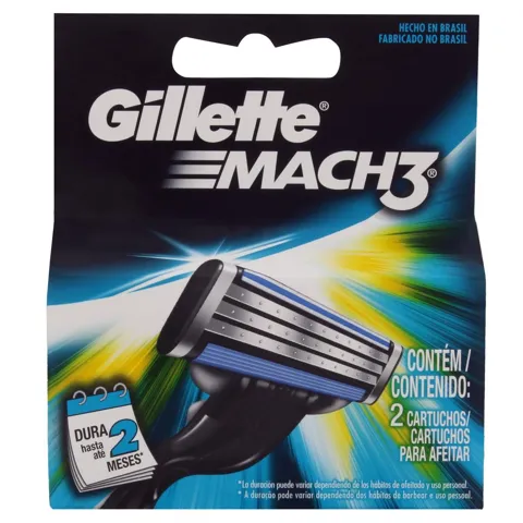Carga de Aparelho para Barbear Gillette Mach3 2 Unidades