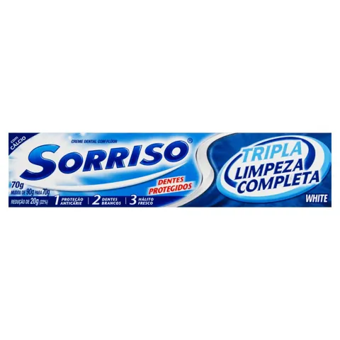 Creme Dental Sorriso Tripla Limpeza Completa Caixa 70g