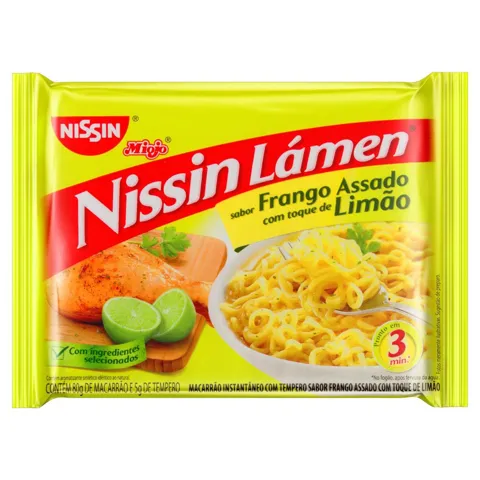 Macarrão Instantâneo Frango Assado Nissin Miojo Lámen Pacote 85g
