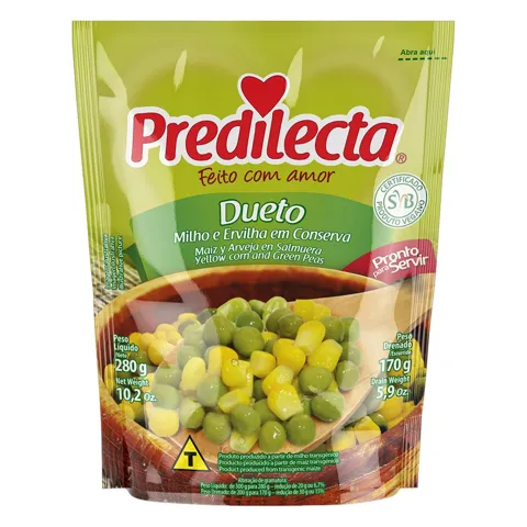 Ervilha e Milho Verde em Conserva Dueto Predilecta Sachê 170g